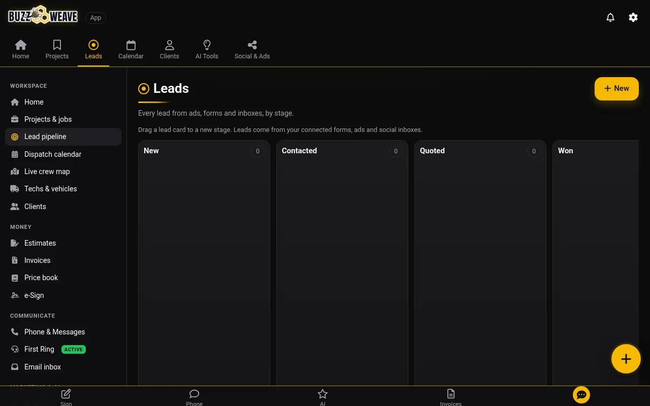 Leads and phone screens (demo data)
