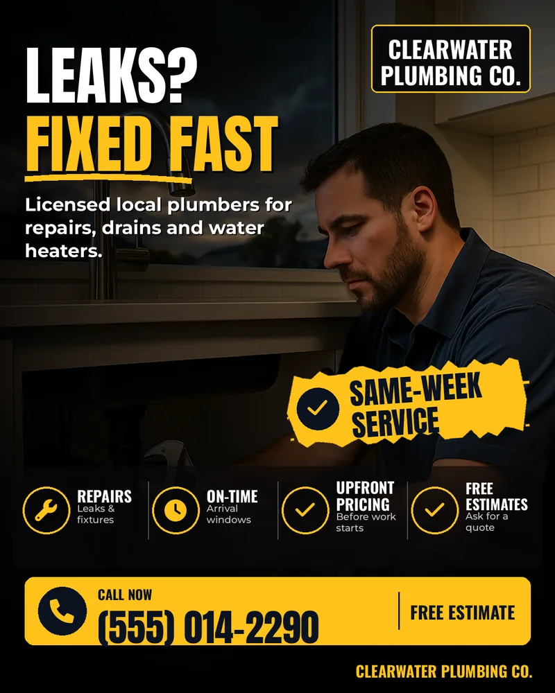 Sample Plumbing promo ad made with Buzzweave Prompt-to-ad